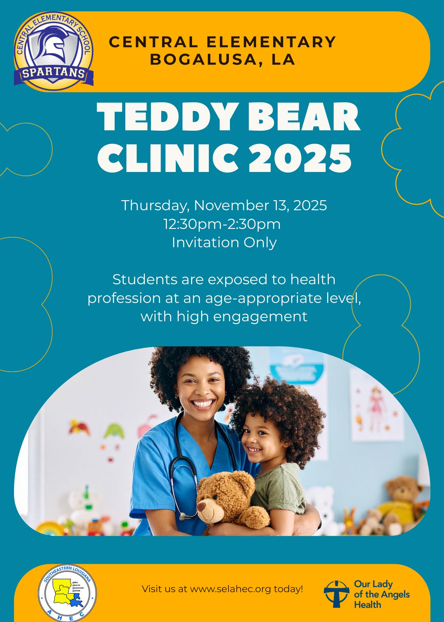 Teddy Bear Clinic Central Elementary invitation only (Thursday, November 13, 2025)