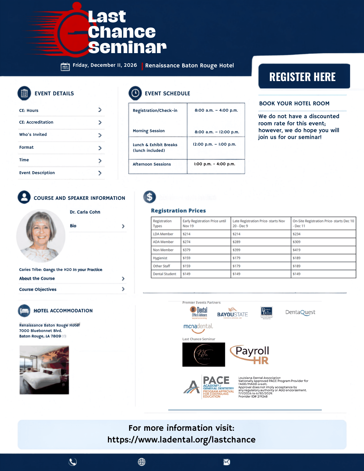 Last Chance Seminar flyer